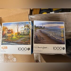 Terry Redlin and Darrell Bush Buffalo 1000 piece puzzles set of two